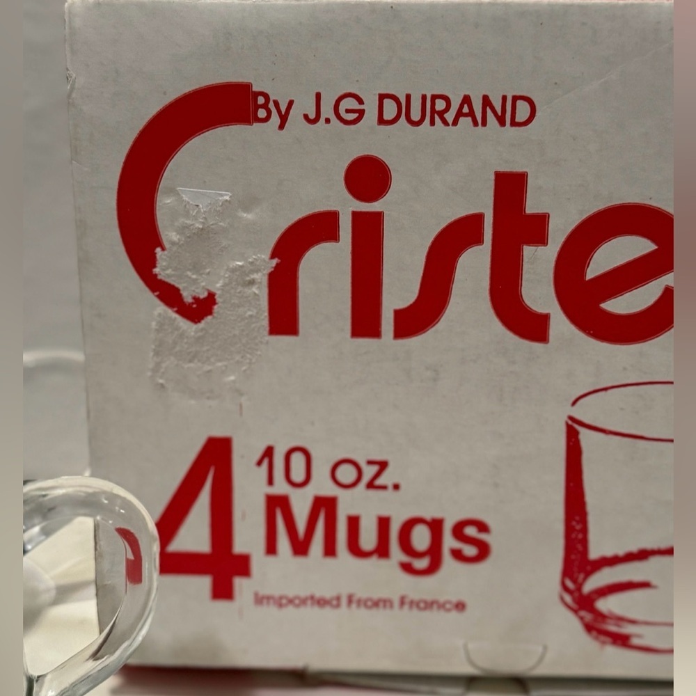 Vintage JG Durand French Cristelle Coffee/Tea Cup (Set of 4) Break Resistant - Picture 8 of 10
